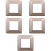 Electron 5 Placche, 2 moduli/posti, Compatibile Con Vimar Plana, colore bronzo, Placche In plastica di alta qualità, 100% compatibile con i supporti e i moduli originali