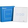 SONOFF T2EU1C-RF Pulsante 86 Tipo Pannello a parete Telecomando RF wireless 433 MHz appiccicoso, Controllo a due vie,nessun cablaggio richiesto, batteria necessaria (non inclusa), 3 gruppo