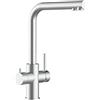 VIZIO Rubinetto cucina 5 vie per sistemi acqua gasata/aromatizzata e filtro depurazione - finitura spazzolata