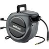 Wiltec Avvolgitubo automatico per aria compressa 20 m, avvolgitubo in acciaio, 17 bar, con supporto girevole a 180°
