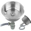 HUOLE Lavelli da Cucina in Acciaio Inox 304 Lavandino Cucina Spazzolato Vasca Singola, Lavandino Cucina Almeno, Raccordi di Scarico e Troppopieno,41 * 41 * 20cm