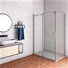 GENERIC 195 cm Box Doccia Angolare Porta Scorrevole 160 cm con Parete Fissa 70 cm in Vetro da 6 mm Temperato Trasparente Cromo Lucido