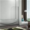 AICA Sopravasca Parete Per Vasca Girevole 180 Gradi in Vetro Temperato 5mm Trasparente Telaio Cromo Lucido 70x130cm