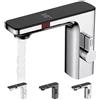 RANRAO Rubinetto automatico con sensore a infrarossi con visualizzazione della temperatura, rubinetto per lavabo con sensore intelligente, schermo digitale per acqua calda e fredda, rubinetto automatico