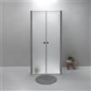 Auria Box Doccia 3 Lati 70x100x70 cm x h195 - Cabina Doccia con Apertura Saloon, Cristallo Temperato 6mm, Lato Fisso Opaco, Profilo Cromato e Chiusura Magnetica - Regolabile e Facile da Installare