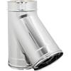ALLINOX Raccordo a T Doppia Parete Braga 135° Coibentata Acciaio INOX Per Canna Fumaria (DN 130/180)