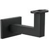 Sellon24® Supporto per corrimano da parete con foro per corrimano in legno a LED, colore nero, RAL9005, verniciato a polvere, profilo per ringhiera rettangolare