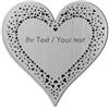 Kopierladen Karnath GmbH Targa con nome con testo personalizzato in look acciaio inossidabile - cuore, 100 x 100 mm, testo inciso nero, plastica argentata metallizzata