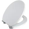 Virsus 1 Copriwater in Legno di colore bianco 671 con misura 36 x 43 cm, copriwc con chiusura silenziosa ammortizzata, tavoletta WC universale a forma D, sedile con ganci in metallo e montaggio rapido