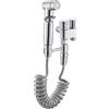RANRAO Bidet - Doccetta in rame pieno con 1 in 2 uscite, erogatore per rubinetto, per doccia, bagno, igienico, carta igienica, pulizia pannolini, valvola G1/2, colore: Argento