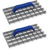 DEWEPRO® - Set di 2 griglie Rabot (terrabot), pialla per intonaco, larghezza griglia: 30 x 30 mm, dimensioni: 285 x 145 mm