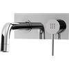 Parama Rubinetto per il Bagno Miscelatore Monocomando per Lavabo ad Incasso interamente in Ottone con finitura a Muro Cromato Design Tondeggiante Moderno per Scarico Automatico modello Ava