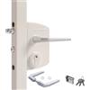 ATTAS Locinox Serratura Porta Girevole LAKQ3030 U2, Bianco Puro Ral 9010 per 30 Fino 50mm Rahmenprofile - Gartentorschloss, Flügeltorschloss, Castello Scatola Con Cilindro Da Avvitare, Gartentürschloss