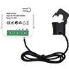 Joskeijky Tuya Life 80A - Misuratore di Energia WiFi con Morsetto di Trasformatore di Corrente KWh Monitor di Potere Statistiche Di Elettricità 110V 230V