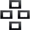 Bticino Placca Quadra LivingLight Bticino Antracite 3 Moduli LNA4803AR | Tecnopolimero, Confezione da 4