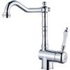 LAKKOAKOAA Rubinetto Cucina Rubinetto Lavello, Anticato Vintage Stile Girevole A 360 ° Monocomando Ottone Miscelatore Cucina Con Regolazione Caldo E Freddo, Rubinetto Lavello Cucina, Cromo, Argento