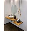 SPONHOLZ - Top per lavabo in legno massello di rovere oliato (90 x 55 cm)
