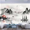 JIAOQSS Carta Da Parati 3D Moderna Tv Domestica sfondo TV ufficio ristorante poster Adesivo grande stampa disegno pareti artistico impermeabile grandi Paesaggio inchiostro barca nero bianco