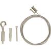 MASIDEF MEMBER OF THE WüRTH GROUP Kit Fissaggio Sospeso a Soffitto Pendinatura per Quadri, Cartelli, Foto, Piccole Lampade, Cavo Acciaio Inox 2m,Occhiolo a Moschettone Gripper,Max 14kg,Grigio,CC292002