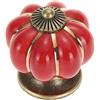 VALINK 10 Pz 4X4cm Vintage Europa Zucca Stile Manopole Maniglia Ceramica Maniglia Cassetto Armadietto Credenza Cucina Tirare Maniglie Armadietto Maniglie Pomelli Tirare - Rosso