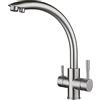XJTNLB Rubinetto Tre Vie per Sistemi Osmosi Acciaio inossidabile Spazzolato Miscelatore Cucina con Filtro per Acqua Potabile Girevole 360 ° Rubinetti da Lavello per Depuratore