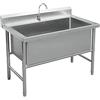 JANEI Lavello degli attrezzi, lavello da cucina, lavello da cucina industriale, lavabo autoportante in acciaio inossidabile, lavello commerciale commerciale a 1 scomparto lavabo industriale (dimensioni: 100