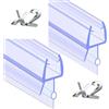Generico Set 2 Pz. Guarnizione Box Doccia Sottoporta, 80 cm Vetro Doccia, Guarnizioni Profilo Spessore Vetro 6/8 mm, Mantiene Acqua Interno, Universale, Incastro Pressione, Materiale PVC, Trasparente