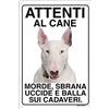 Lovelytiles BULL TERRIER Attenti al cane morde sbrana uccide e balla sui cadaveri (15X20)