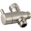 Tecmolog Deviatore Doccia Ottone G1/2 T Valvola Arresto Adattatore per Braccio Doccia, Nichel, DSF012NA