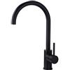 Trustmi, rubinetto monocomando per lavello cucina in ottone e con beccuccio girevole, colore: nero opaco