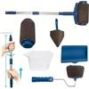 VIGOEXPRESS Rullo per pittura con serbatoio | Set di 6 strumenti da pittore incl. 2x Rullo colorante ricaricabile, asta telescopica regolabile, strumento di pittura angolato, vassoio, contenitore di riempimento