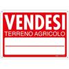 Printix.it PRINTIX Cartello Vendesi In Polipropilene (PP) Di Spessore 1mm Stampato Con Tecnologia UV Resistente Alle Intemperie Visibilità A Distanza 25cm X 35cm (Vendesi Terreno Agricolo)