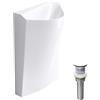doporro Lavabo a Piede Bianco con Piletta Lavabo Colonna in Ghisa Minerale Lava Mani Triangolare per Bagno 55x34x85cm Colossum37