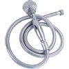 Generic Doccetta in ottone massiccio, stile telefono, stile vintage, cromato, con tubo in acciaio inox da 140 cm