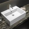 Parama Lavabo da Appoggio Senza Troppo Pieno 53x41x15 cm Rettangolare in Ceramica Bianco Lucido per Mensole da Bagno Sospese