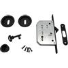 DACAN PROTECTION Kit Tondo con Serratura e Chiave per Porte Scorrevoli - Zama, Foro Ø48mm, Maniglia con Serratura, 2 Vaschette + Ditale di Trascinamento - Design Moderno, Sicuro e Facile da Installare (Nero)