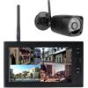 Andoer Sistema di telecamere di sicurezza wireless DVR con telecamera 720P e monitor LCD da 7 pollici Registrazione video manuale/in loop Visione notturna Gamma di trasmissione 30M per casa, ufficio