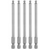 QUARKZMAN 5Pz Punte Cacciavite Esagonale con Estremità Sferica 4mm (H4.0) 1/4 Gambo Esagonale 100mm (4) Lungo Punta Inserti per Avvitatore Magnetiche Testa Sferica Acciaio S2 Grado Metrica
