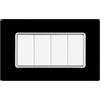 Electron PLACCHE IN VETRO, COMPATIBILE CON BTICINO MATIX, 4 MODULI/POSTI, COLORE NERO, ALTA QUALITA', DESIGN ELEGANTE E MODERNO, PER INTERRUTTORI/PRESE, SERIE CIVILE