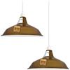 LEDSone Confezione da 2 lampade in metallo retrò moderne da 30 cm, paralumi facili da montare per lampade a sospensione industriali vintage, cucina, bagno, lampada a sospensione antica (Ottone Giallo)