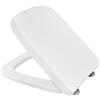 eSituro Copriwater in Plastica Dura Rettangolare, Sedile WC con Chiusura Ammortizzata, Cerniere Regolabili 139-240 mm, Misura Standard 483x367 mm Bianco