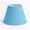 Generico 35 cm Paralume Cono, Tessuto di Cotone con PVC Bianco, Prodotto Artigianale, per Lampada da Tavolo, Piantana (Azzurro)