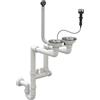 GRANITAN Sifone Cucina Doppio Raccordo 2 Vasche con Tappo Automatico, Cromo | Scarico per Lavello Cucina, Set con Attacco Lavastoviglie, Diametro 115mm