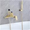 SJQKA Miscelatore Vasca Da Bagno A Cascata Rubinetto Per Vasca Da Incasso A Parete, Doccia A Cascata, Doccia Calda E Fredda, Rubinetto Per Vasca (oro spazzolato)