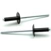 IERO - Rivetti a strappo Verniciati NERO RAL 9005 Alluminio/Acciaio Testa Larga 12mm 4.0x10.0mm - Box da 500 pezzi