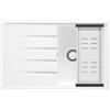 PRIMAGRAN Lavello da Cucina Bianco 78x50cm, Lavandino in Granito a 1 vasca + Sifone Classico, Lavabo da Cucina Incasso al Mobile 45cm - Milano S108