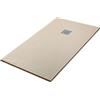 Inbagno Piatto doccia marmoresina con effetto pietra serie Karen, in diverse dimensioni e colori, spessore ultraslim 3 cm, riducibile su misura, COMPLETO di kit scarico (80x120, Beige)