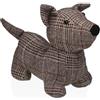 VERSA Fermoporta Cane Tartan Fermoporta Decorativo, Misure (A x L x P) 22 x 16 x 30 cm, Colore Marrone