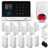 HUXGO® HXA003 Antifurto casa wireless WiFi + GSM con radio sirena | Kit allarme casa senza fili: 9x rilevatori di movimento, 9x sensori di allarme per finestre/porte | Allarme Casa