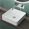 Mai & Mai Lavabo da Appoggio 40,5x40,5x11cm, Lavandino Bagno Brüssel105 in Ceramica con Nano Rivestimenti inclusi, Bianco